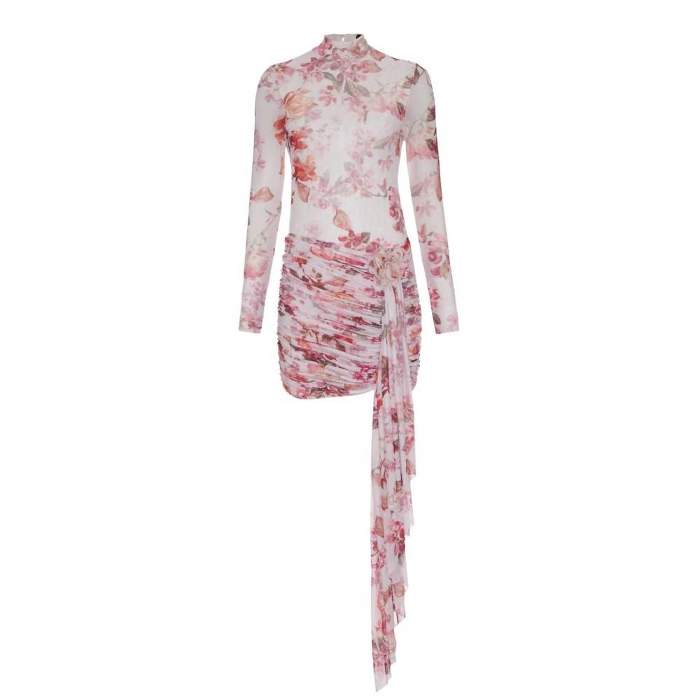 NEW PATBO floral haze stretch tulle mini dress in pink - Picture 4 of 4